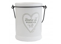 Glass candle holder "Home is wherever..."