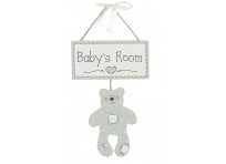 Door hanger "Baby's Room", grey