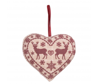 Decoration heart "Edelweiss", red