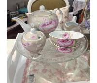 Tea or coffee for one with cup and saucer, range "Rose from Paris" 